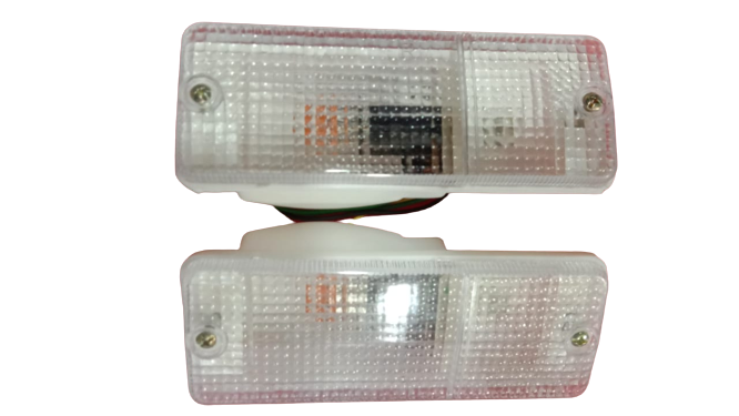Front bumper indicator lights white for Suzuki Bolan / Ravi / chamber / Potohar jeep 2 pcs pair