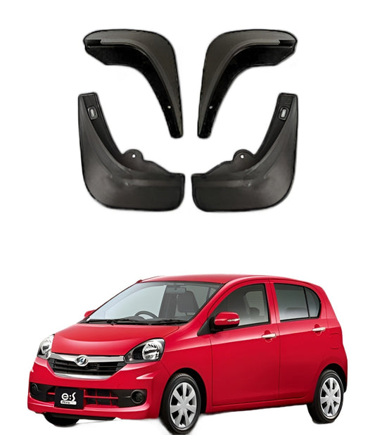Mud Flaps / Splash Guards (Black) for Daihatsu Mira 2006 - 2017 4 Pcs Set
