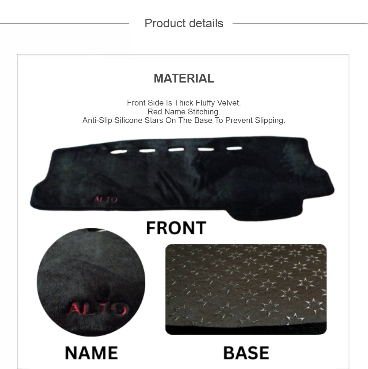 Car Dashboard Mats Heavy Fur Velvet / High Quality Dash Mat Carpets - Anti-Scratch | Washable | Velvet Material