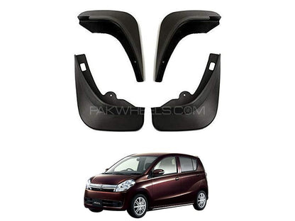 Mud Flaps / Splash Guards (Black) for Daihatsu Mira 2006 - 2017 4 Pcs Set