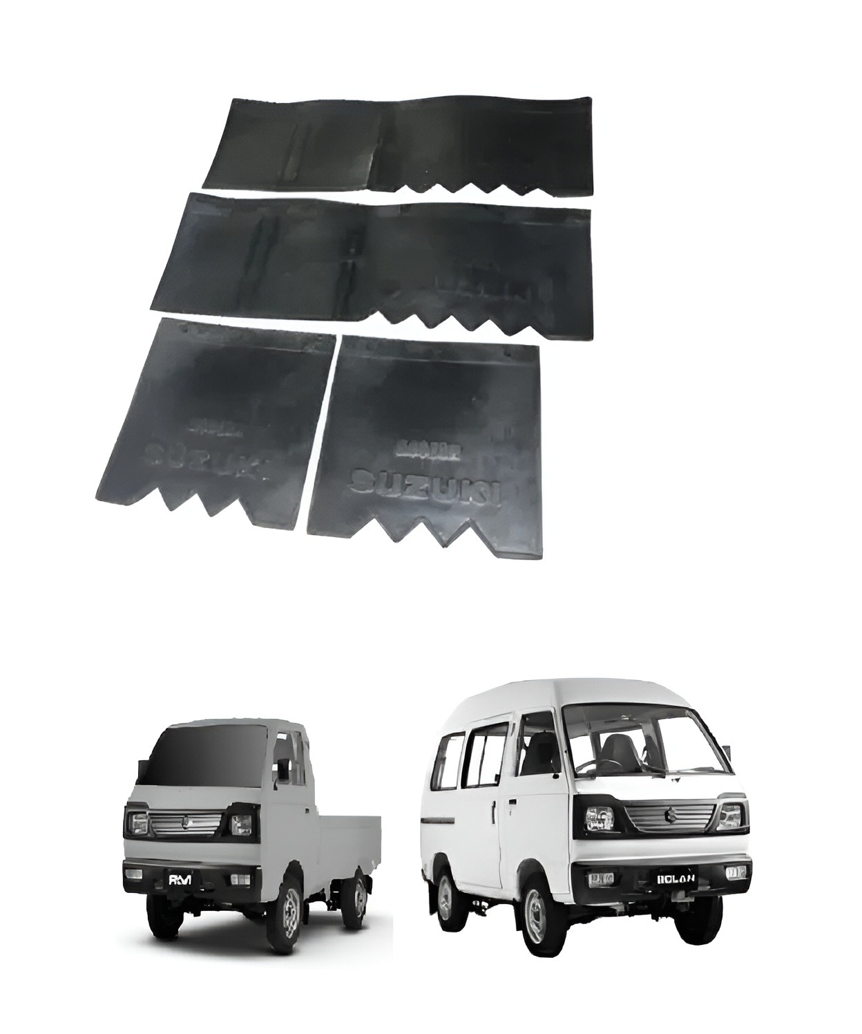 Mud Flaps  / Splash Guards with (Patti Fitting) for Suzuki Bolan / Ravi 4 Pcs Set
